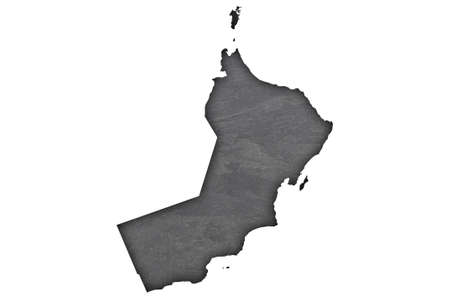 Map of Oman on dark slateの写真素材