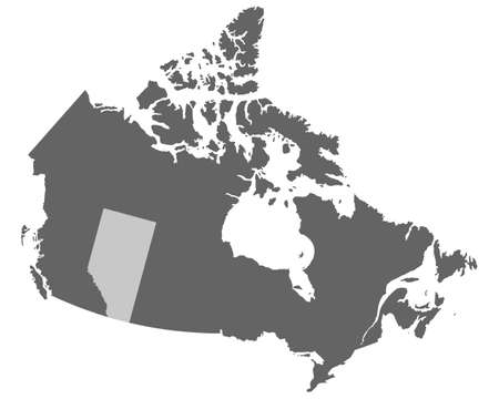Map of Canada with the province of Albertaのイラスト素材