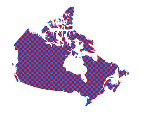 Map of Canada in checkerboard patternのイラスト素材