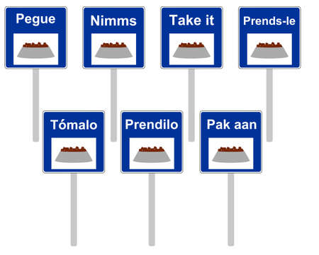 Traffic sign feeding ground for dogsのイラスト素材