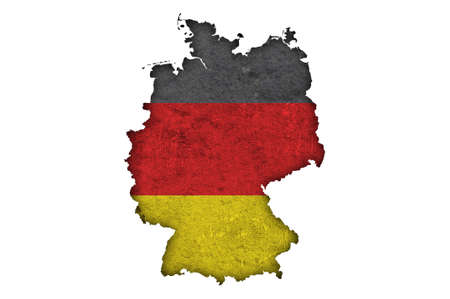 Map and flag of Germany on weathered concreteの写真素材