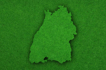 Map of Baden-Wuerttemberg on green feltの写真素材