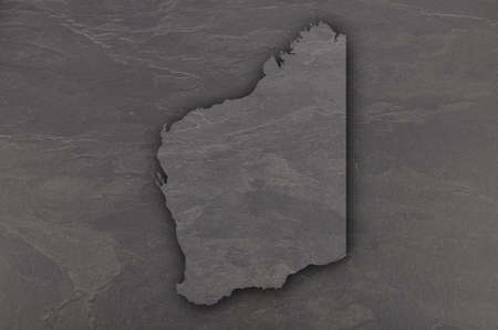 Map of Western Australia on dark slateの写真素材