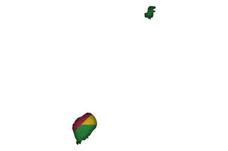Map and flag of Sao Tome and Principe on feltの写真素材
