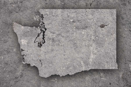 Map of Washington on weathered concreteの写真素材