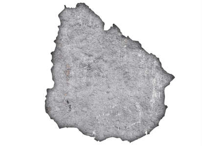 Map of Uruguay on weathered concreteの写真素材