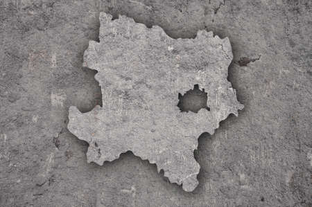 Map of Lower Austria on weathered concreteの写真素材