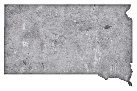 Map of South Dakota on weathered concreteの写真素材