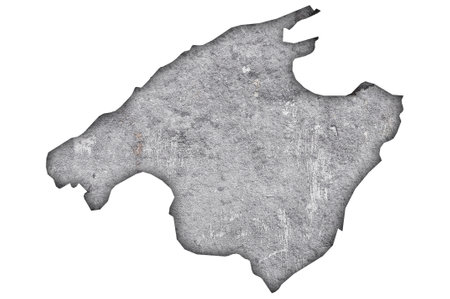 Map of Mallorca on weathered concreteの写真素材
