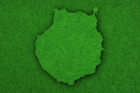 Map of Gran Canaria on green feltの写真素材