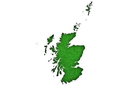 Map of Scotland on green feltの写真素材