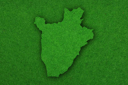 Map of Burundi on green feltの写真素材
