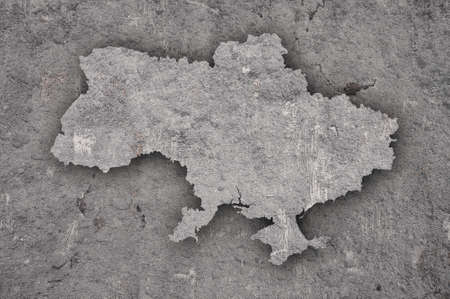 Map of Ukraine on weathered concreteの写真素材