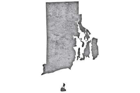 Map of Rhode Island on weathered concreteの写真素材