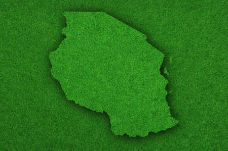 Map of Tanzania on green feltの写真素材