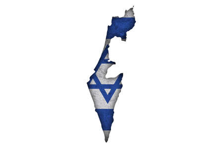Map and flag of Israel on weathered concreteの写真素材