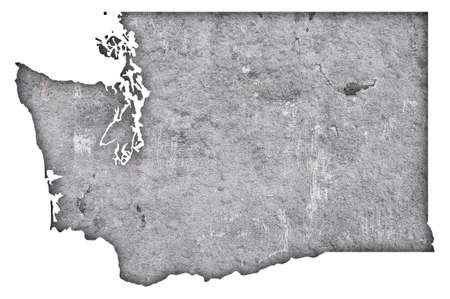 Map of Washington on weathered concreteの写真素材