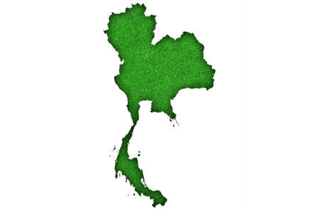 Map of Thailand on green feltの写真素材