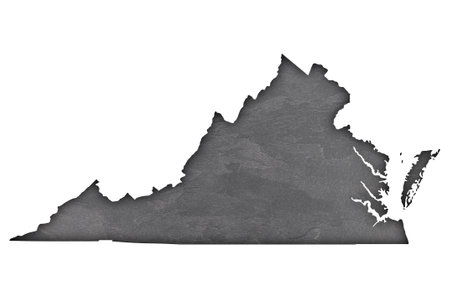 Map of Virginia on dark slateの写真素材