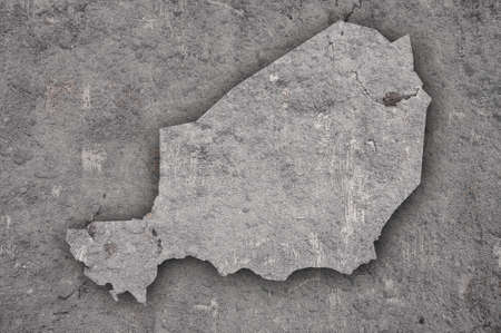 Map of Niger on weathered concreteの写真素材