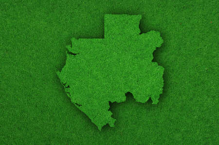 Map of Gabon on green feltの写真素材