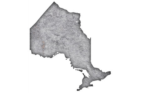 Map of Ontario on weathered concreteの写真素材