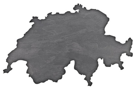 Map of Switzerland on dark slateの写真素材