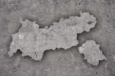 Map of Tyrol on weathered concreteの写真素材