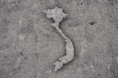 Map of Vietnam on weathered concrete