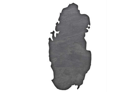 Map of Qatar on dark slateの写真素材