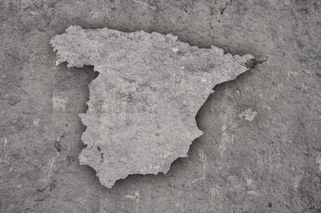 Map of Spain on weathered concreteの写真素材