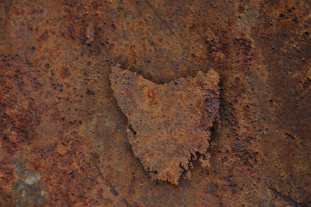 Map of Tasmania on rusty metalの写真素材