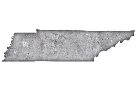 Map of Tennessee on weathered concreteの写真素材