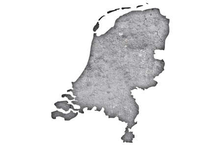 Map of Netherlands on weathered concreteの写真素材