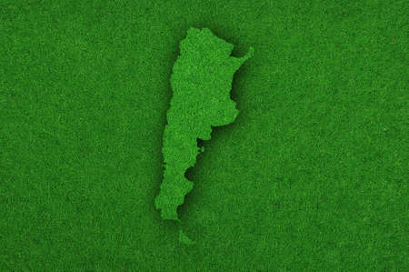 Map of Argentina on green feltの写真素材