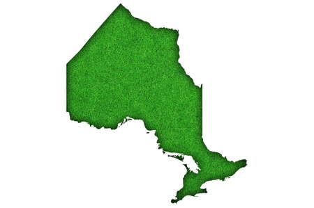 Map of Ontario on green feltの写真素材