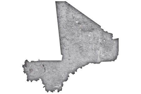 Map of Mali on weathered concreteの写真素材