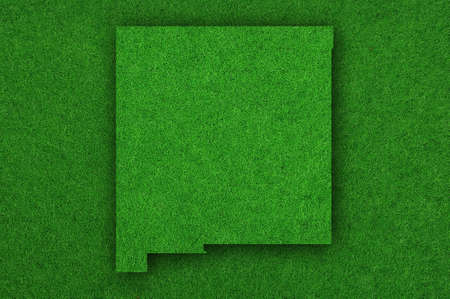 Map of New Mexico on green feltの写真素材