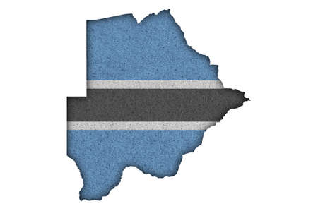 Map and flag of Botswana on feltの写真素材