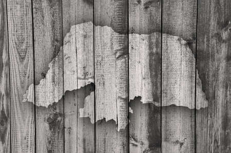 Map of Rio Grande do Norte on weathered woodの写真素材