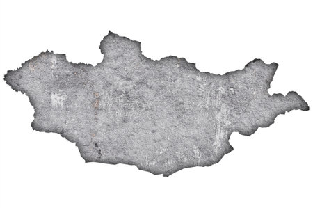 Map of Mongolia on weathered concreteの写真素材