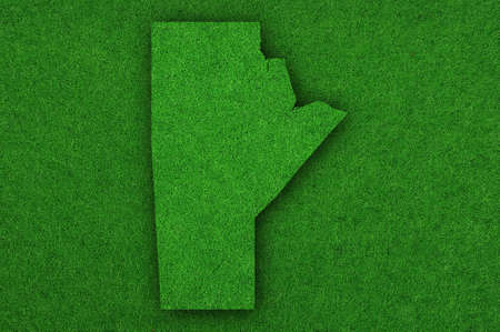 Map of Manitoba on green feltの写真素材