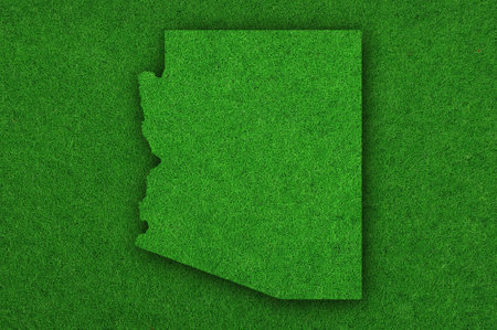 Map of Arizona on green feltの写真素材