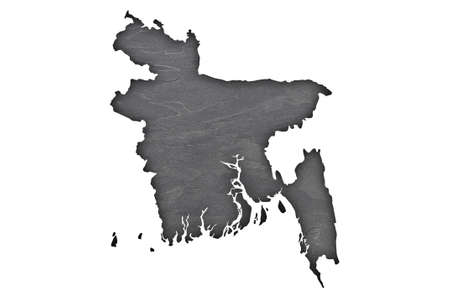 Map of Bangladesh on dark slateの写真素材