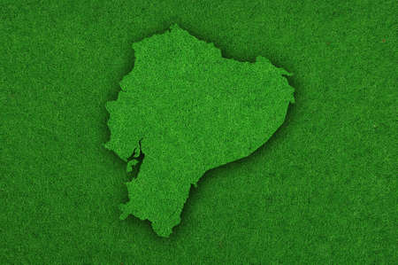 Map of Ecuador on green feltの写真素材