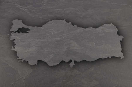 Map of Turkey on dark slateの写真素材