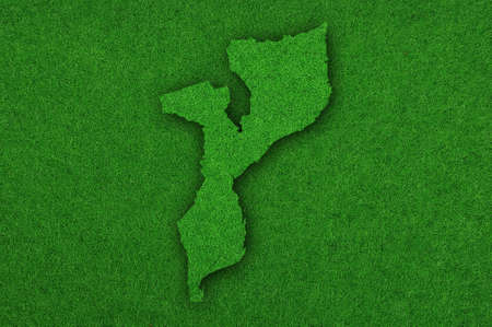 Map of Mozambique on green feltの写真素材