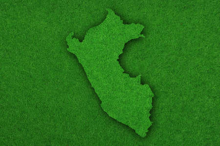 Map of Peru on green feltの写真素材