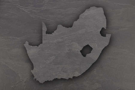 Map of South Africa on dark slateの写真素材