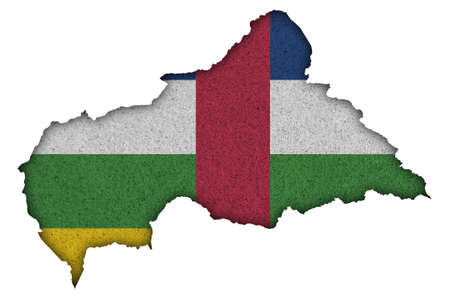 Map and flag of Central African Republic on feltの写真素材